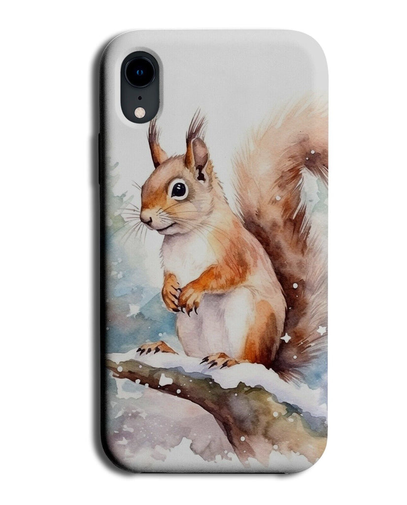 Watercolour Red Squirrel Phone Case Cover Squirrels Oil Painting Christmas DD90