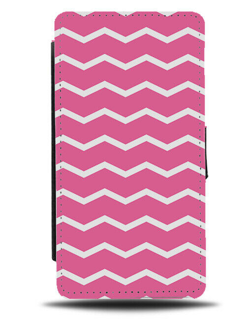 Girly Pink Zigzag Stripes Flip Wallet Case Striped Girls Zig Zag Pattern G533