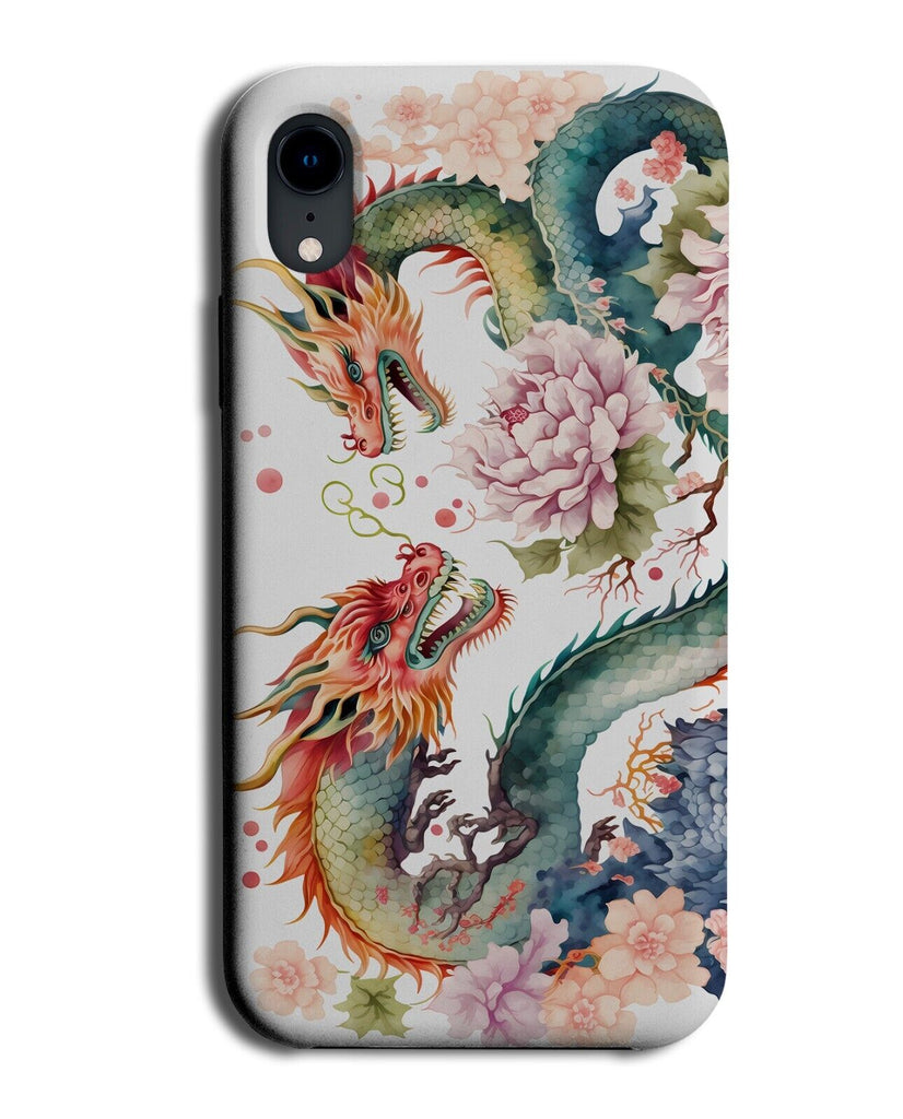 Chinese Fighting Dragons Phone Case Cover Dragon China Oriental Colourful BG04
