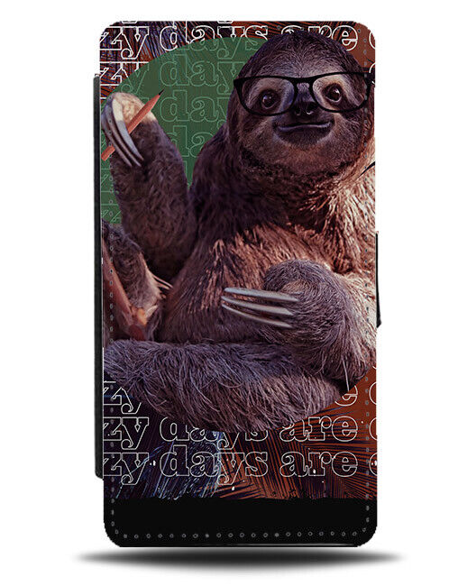 Smart Sloth Flip Wallet Case Sloths Funny In Glasses Clever Bookworm Teacher 525