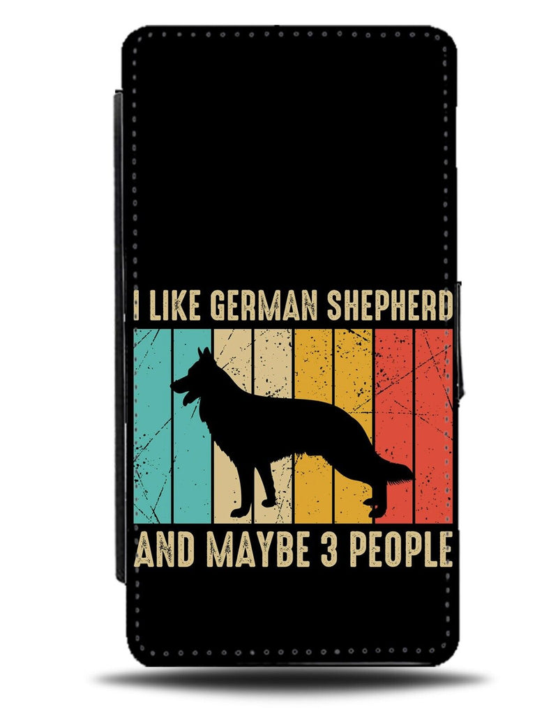 Funny I Like Alsatian & 3 People Quote Flip Wallet Case Alsatians Alsation AU01