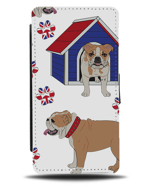 British Bulldog In Kennel Flip Wallet Case Pattern Design Picture E900