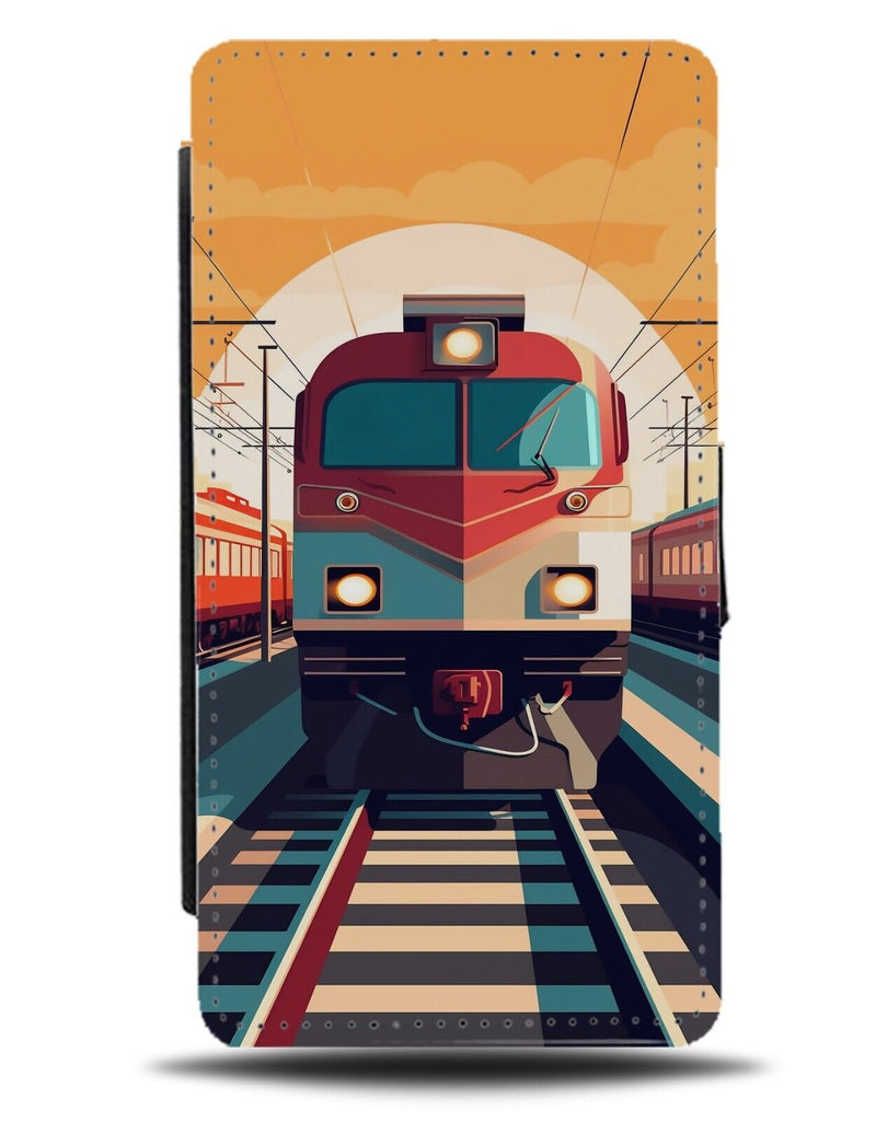 Train On Track Flip Wallet Case Model Railway Cartoon Trains Gift Novelty DH21