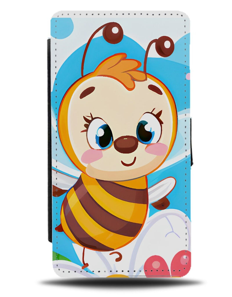 Childrens Story Book Bee Flip Wallet Case Bee Cartoon Kids Animated Wings AD95