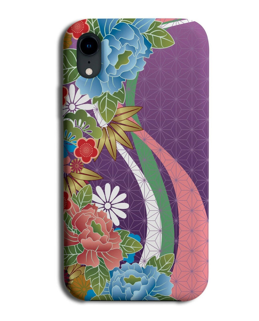 Japanese Floral Design Phone Case Cover Flowers Colourful Japan Flower E606
