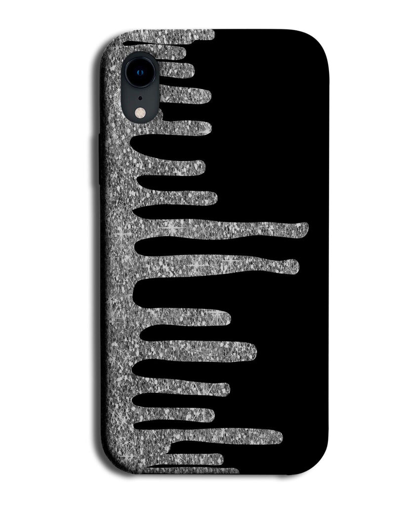 Dripping Silver Printed Glitter Design Print Phone Case Cover Drip Drips BX79