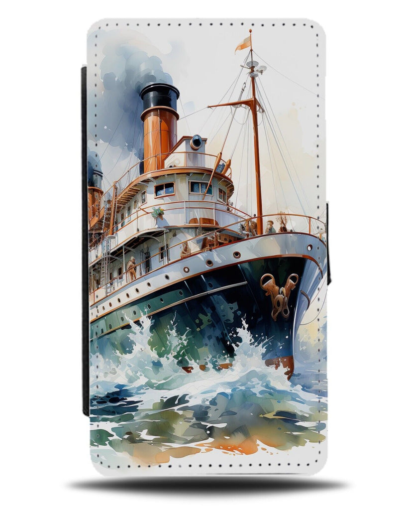 Titanic Oil Painting Print Flip Wallet Case Titanics Ship Cruise Boat Sea DB89