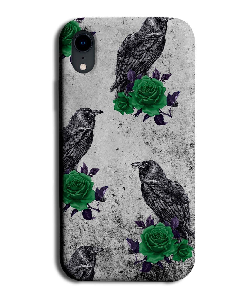 Gothic Ravens Phone Case Cover Raven Crow Crows Bird Birds Green Grunge Old AM67
