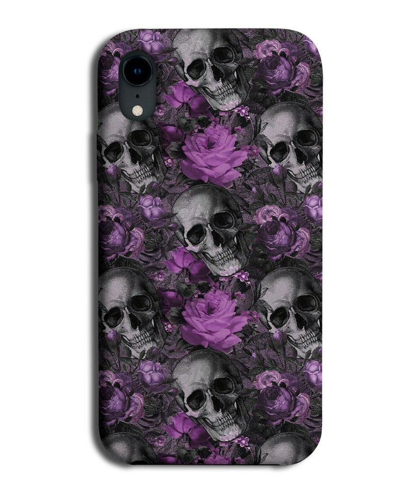 Skull and Flowers Phone Case Cover Punk Princess Purple Floral Grunge Goth G064