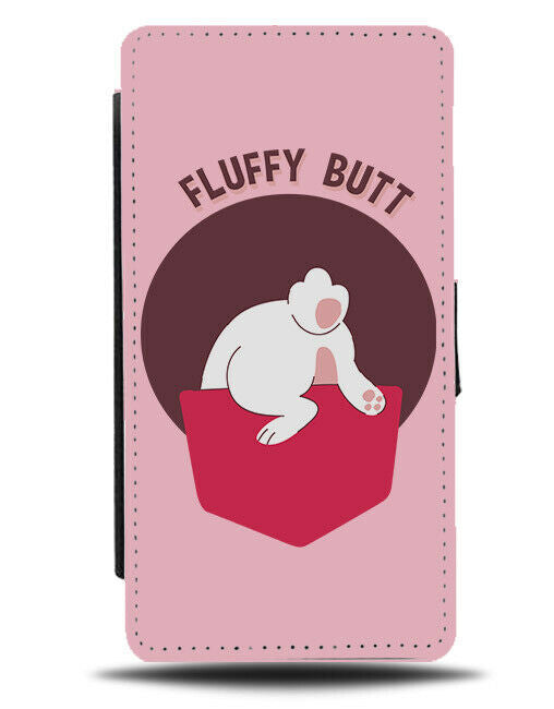 Fluffy Butt Rabbit Flip Wallet Phone Case Bunny Rabbits Funny Bum Bottom E388