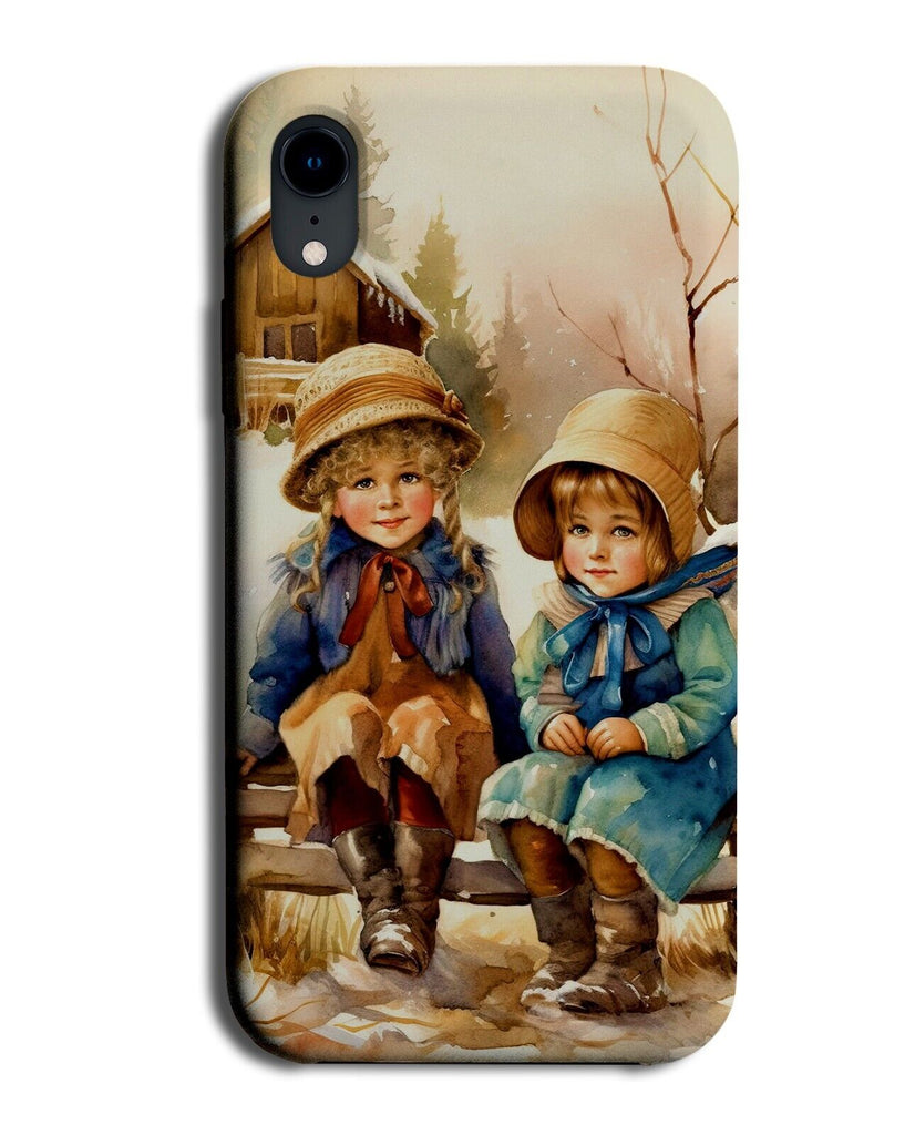 Victorian Christmas Phone Case Cover Kids Children's Style Card Look Photo CT73