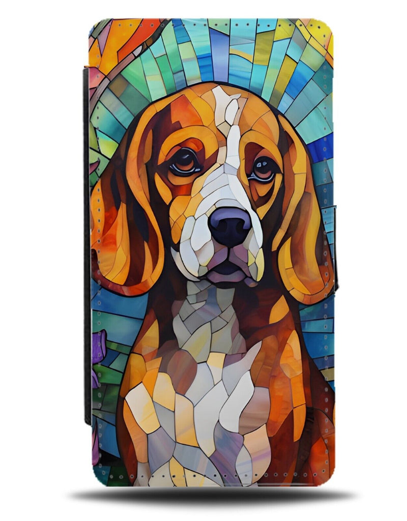 Stained Glass Beagle Dog Design Flip Wallet Case Beagles Effect Dogs Breed DB78