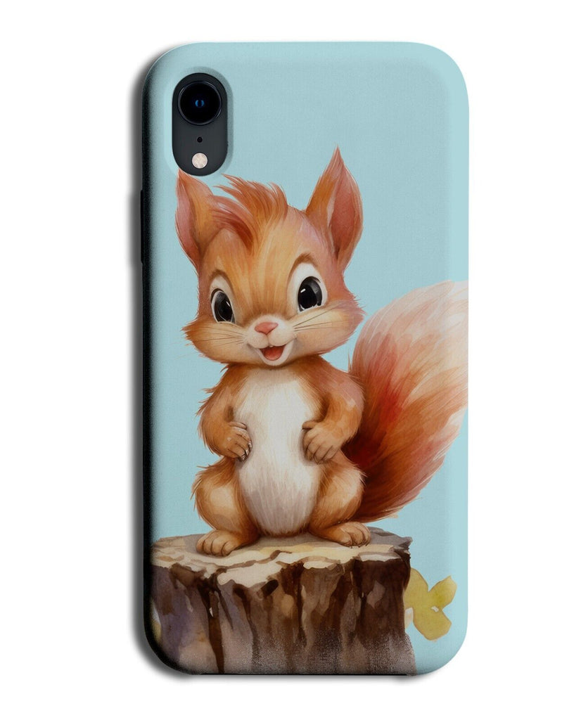 Happy Red Squirrel Watercolour Painting Print Phone Case Cover Squirrels CU31