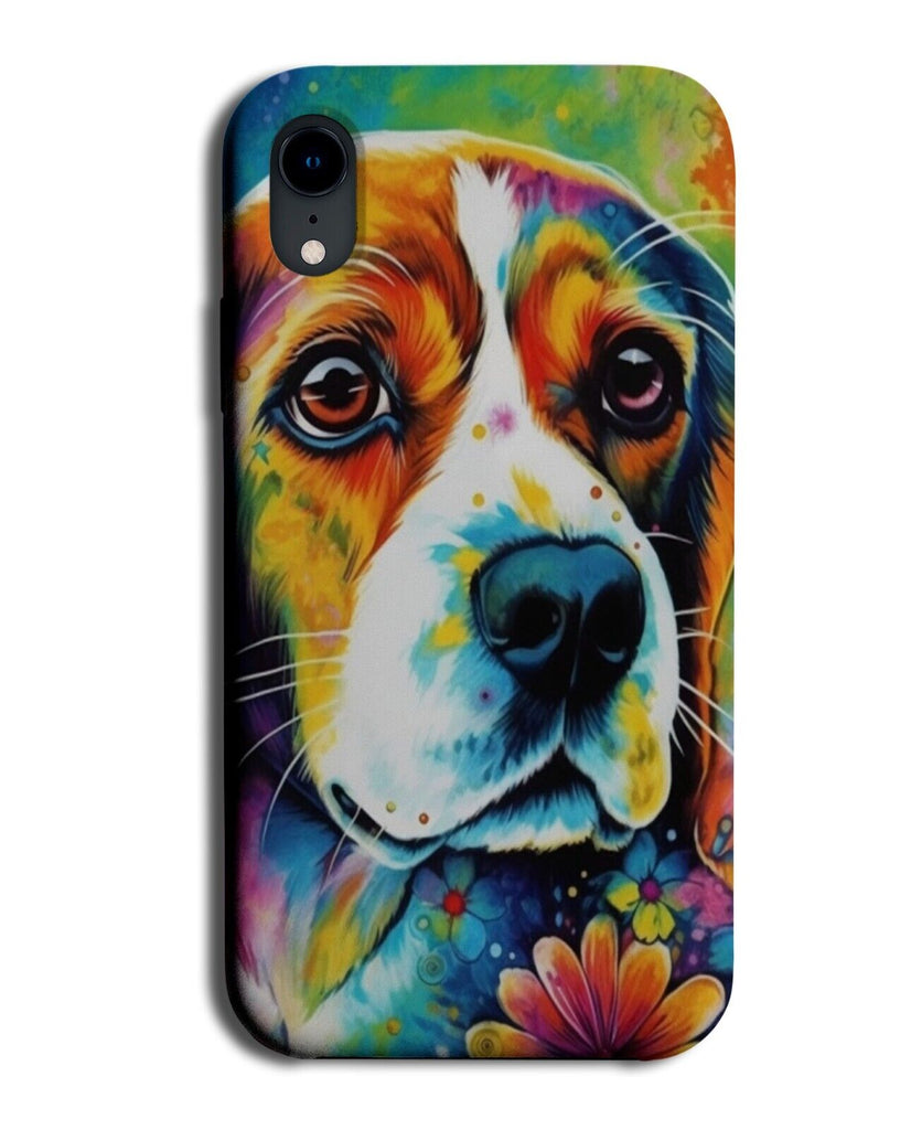Colourful Beagle Floral Phone Case Cover Beagles Dog Dogs Face Artwork Pup DD06