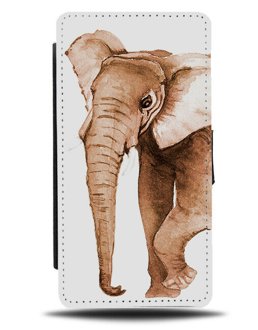 Elephant Watercolour Painting Flip Wallet Case Print Elephant Art Artwork G263