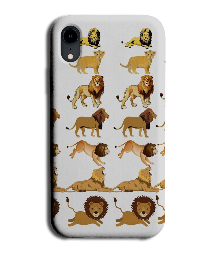 Various Lions Pattern Phone Case Cover Male Female Lion Cartoon Pose Poses AB96