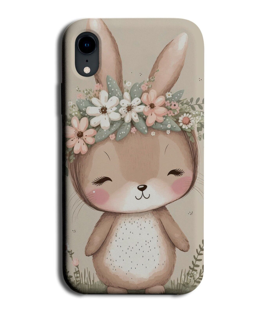 Bunny In Flower Crown Phone Case Cover Bunnies Rabbit Watercolour Painting BJ38