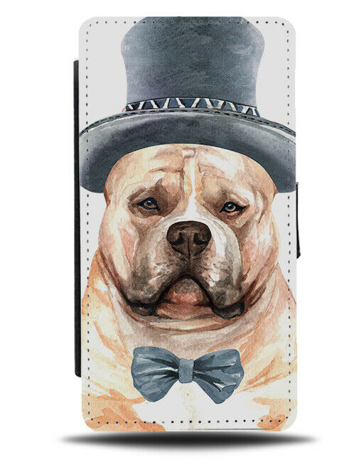 Staffordshire Bull Terrier Top Hat Bow Tie Flip Wallet Phone Case Bowtie K635
