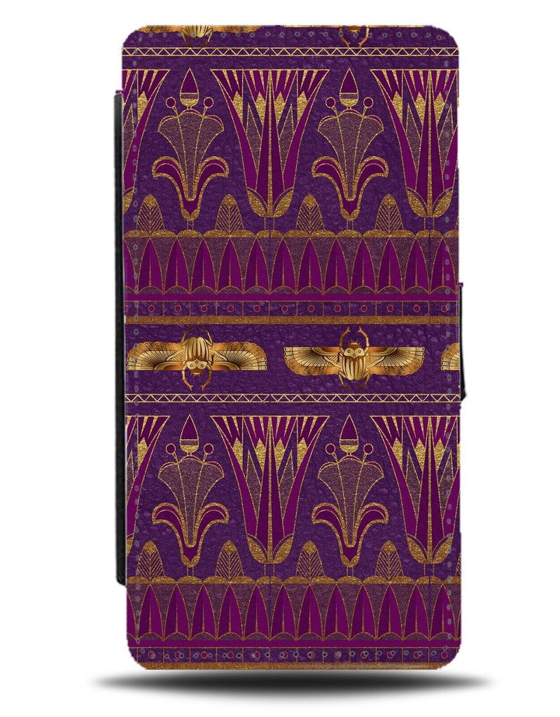 Burgundy Egyptian Symbols Flip Wallet Case Scripture Traditional Writing AI70