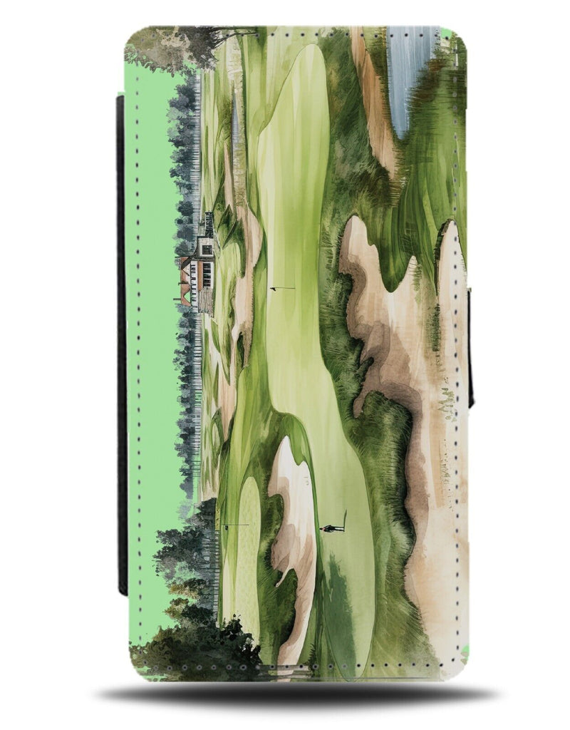18 Hole Golf Course Flip Wallet Case Golfs 9 Grass Green Golfcourse Golfer DA41