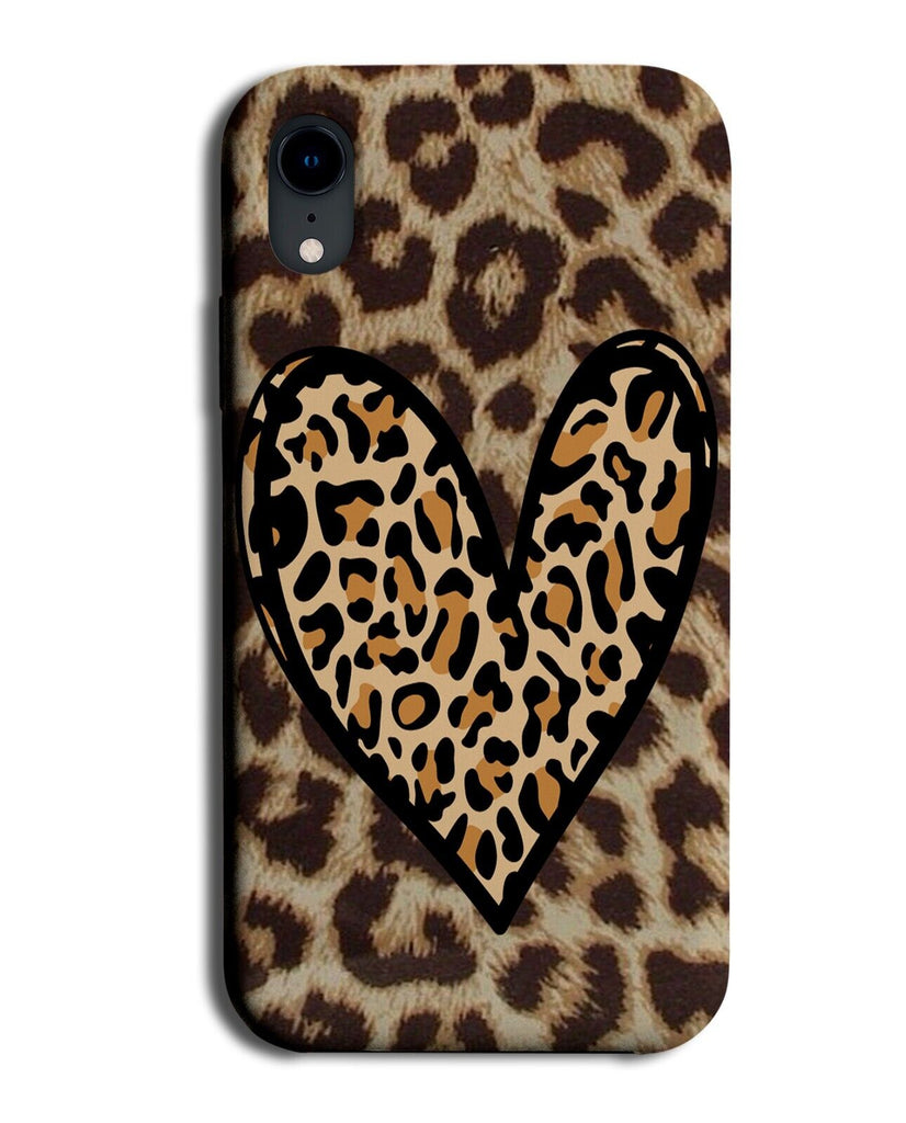 Leopard Print Love Heart Phone Case Cover Loveheart Shape Spots Novelty DB43