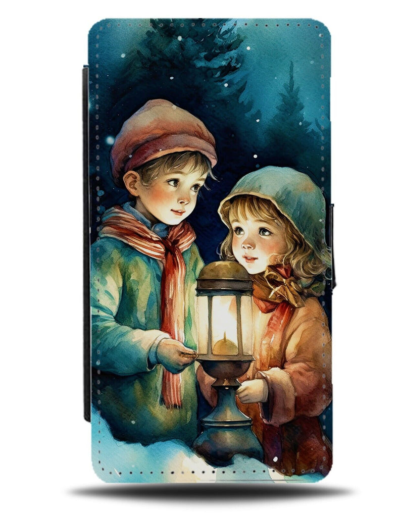 Christmas Postcard Picture Flip Wallet Case Post Card Classic Kids Novelty CT76