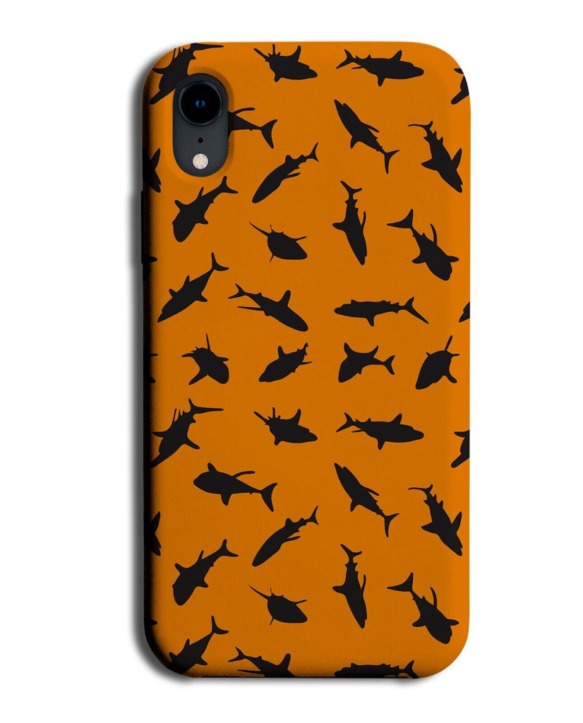 Orange and Black Silhouettes Shapes Phone Case Cover Pattern Silhouette BA77