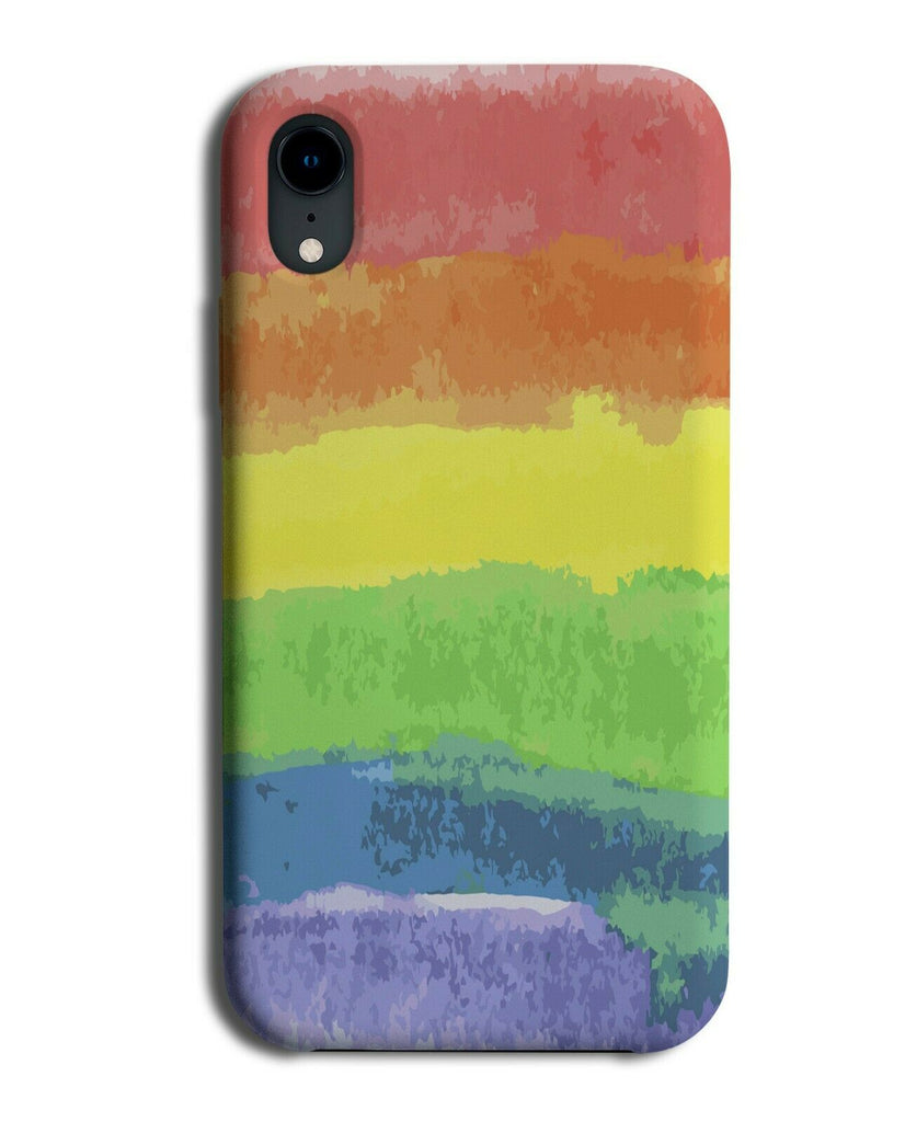 Colourful Paintbrush Strokes Phone Case Cover Rainbow Colours Brush Art K135