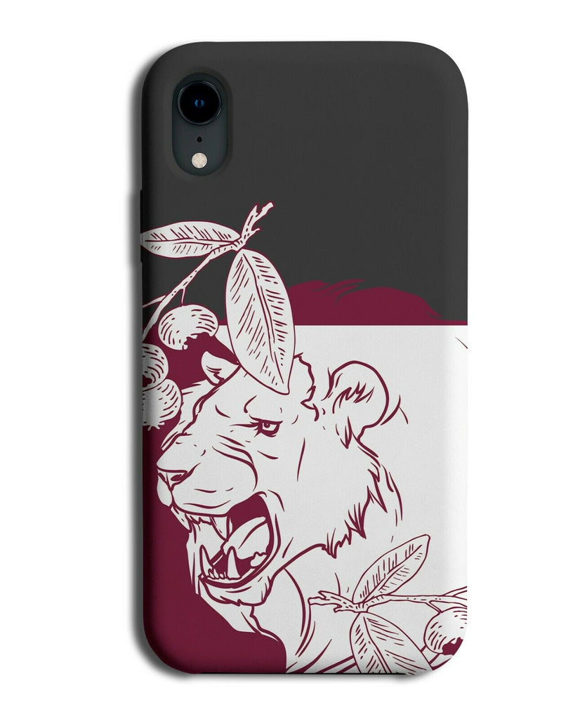 Grey and Red Floral Lion Phone Case Cover Lions Face Flower Flowers Anime E416