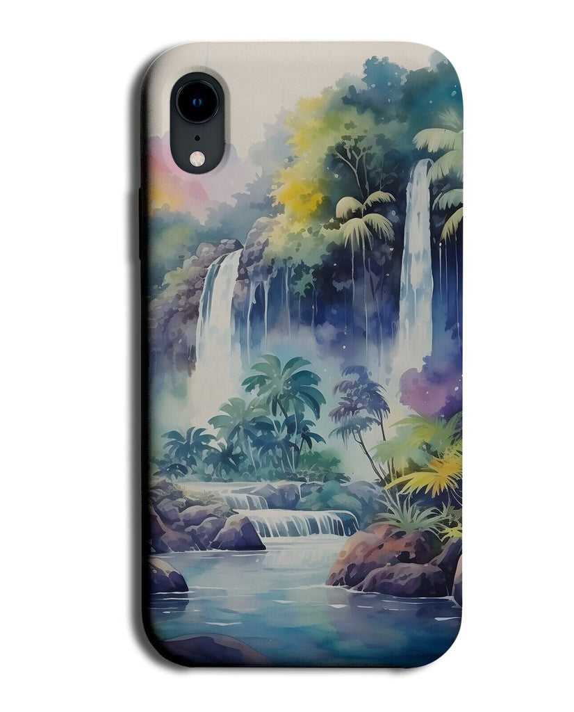 Waterfall Painting Phone Case Cover Water Fall Falls River Lake Jungle Asia DB02