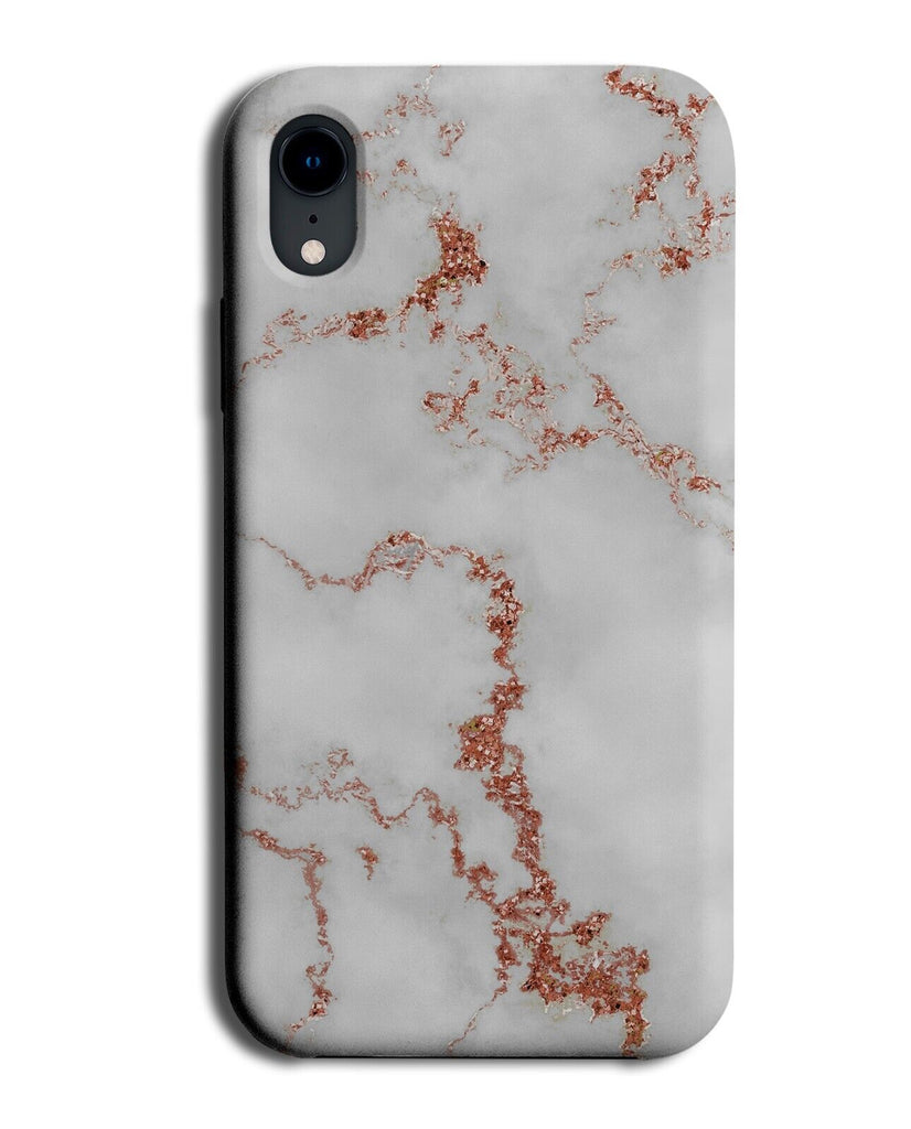 White and Rose Gold Marble Look Design Phone Case Cover Effect Print Top CE60