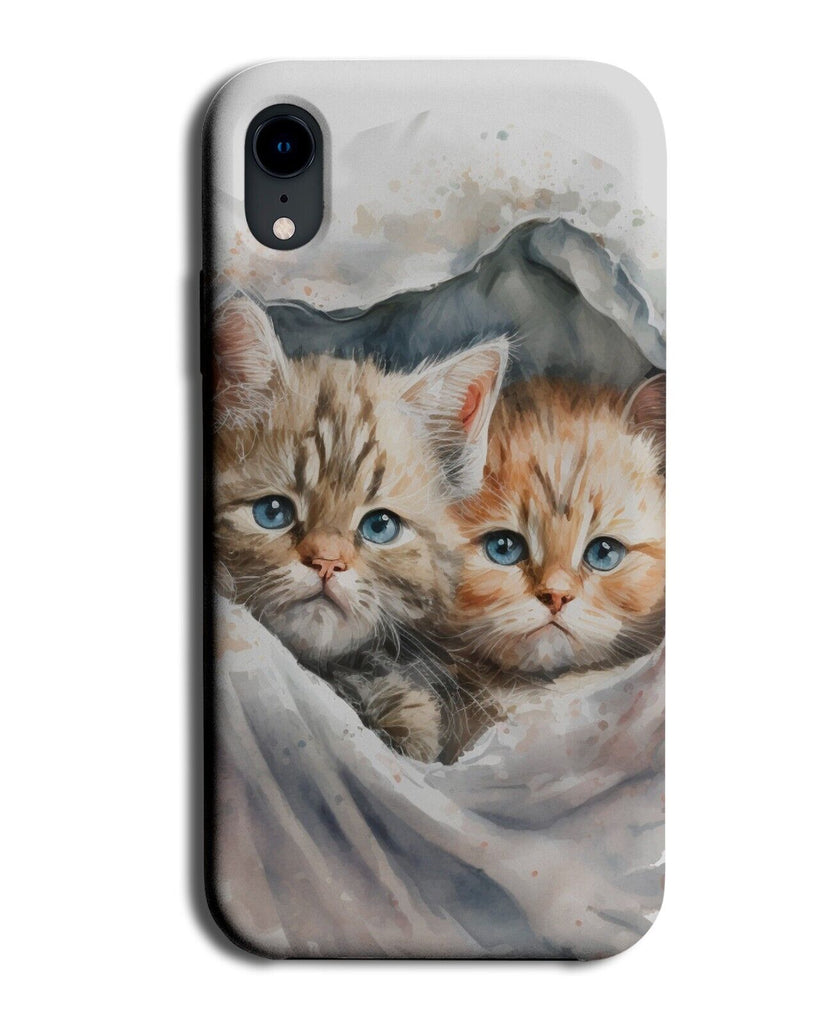 Kitten Portrait Phone Case Cover Kittens In Blanket Under Cute Baby Cat AV26