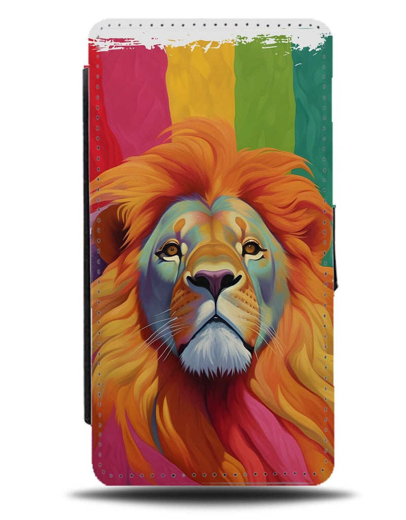Pride Proud Lions Flip Wallet Case Lion LGBT Rainbow Flag Face LGBTQ Colour CK26