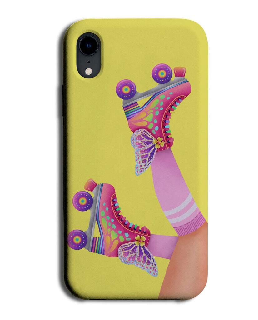 Pink Retro Roller Skates Phone Case Cover Yello 80s Style Look Womens Girls BH54