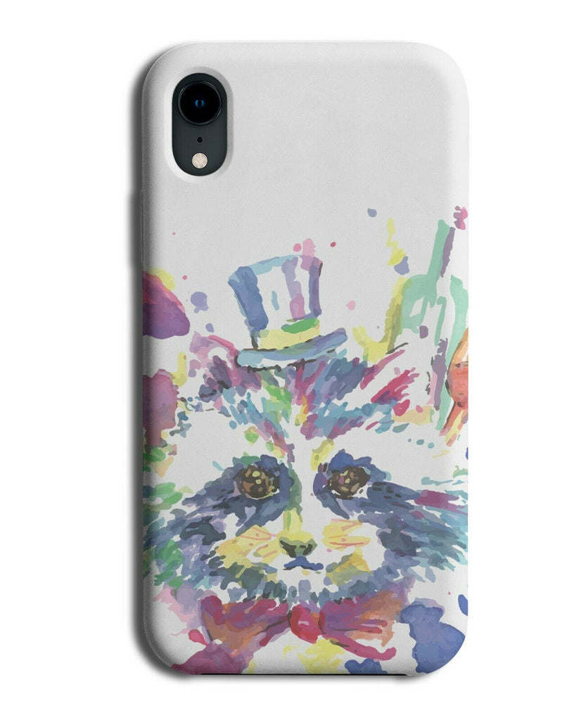 American Oil Painting Raccoon Phone Case Cover Art Colourful Raccoons Hat E436