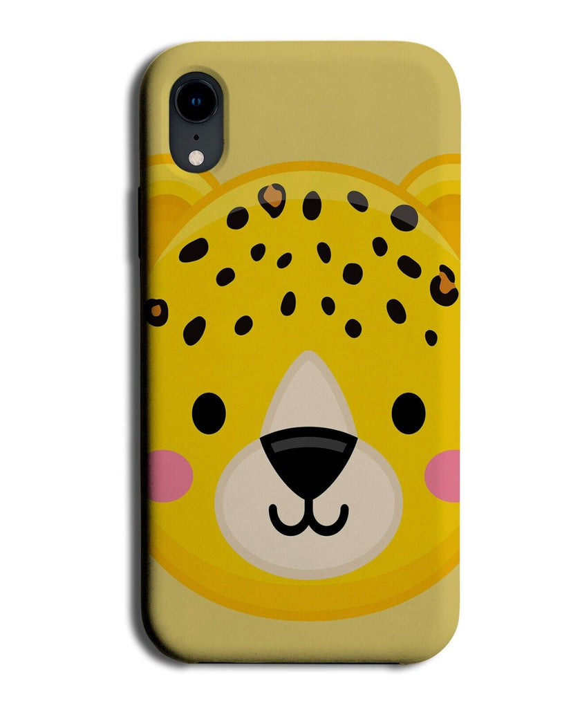 Cartoon Kids Cheetah Face Phone Case Cover Cheetahs Animal Children's Kids Q484B