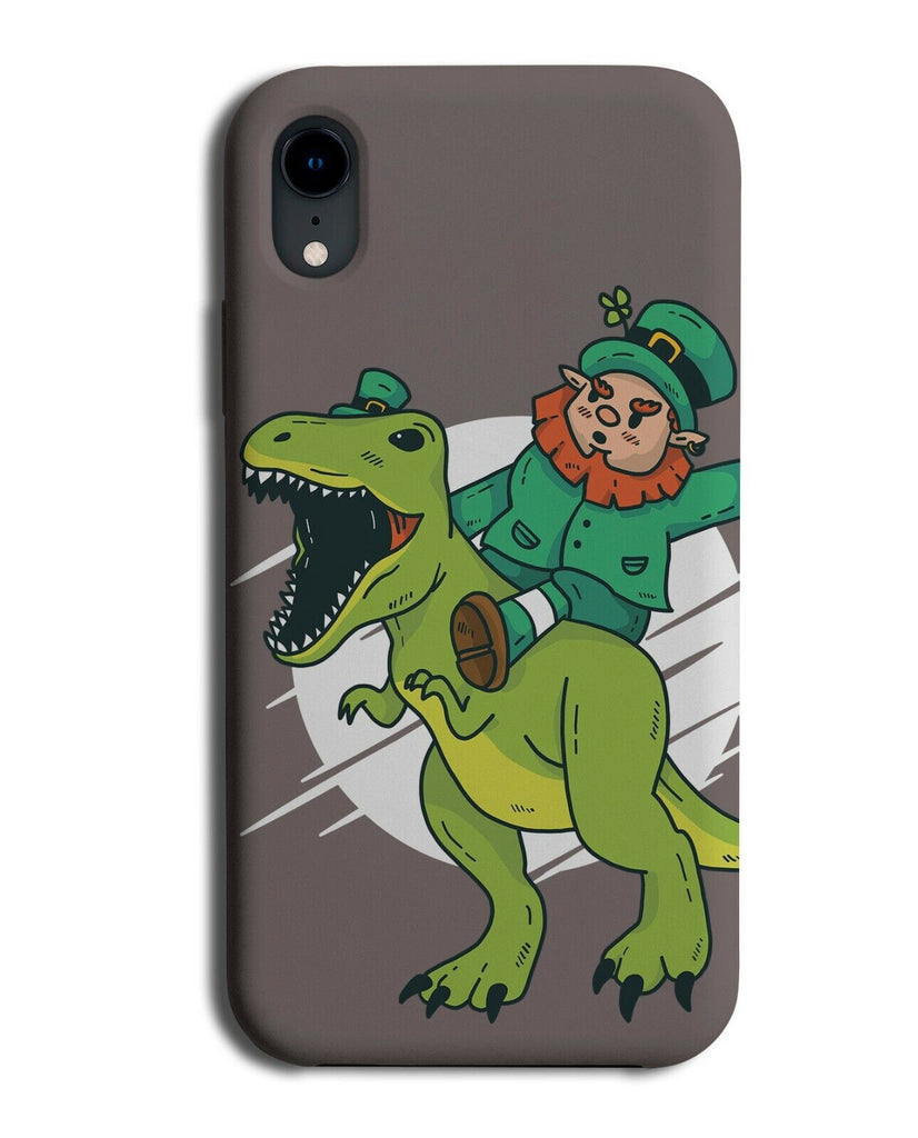 Irish Leprechaun Gnome Riding Dinosaur Phone Case Cover Cowboy Green J601