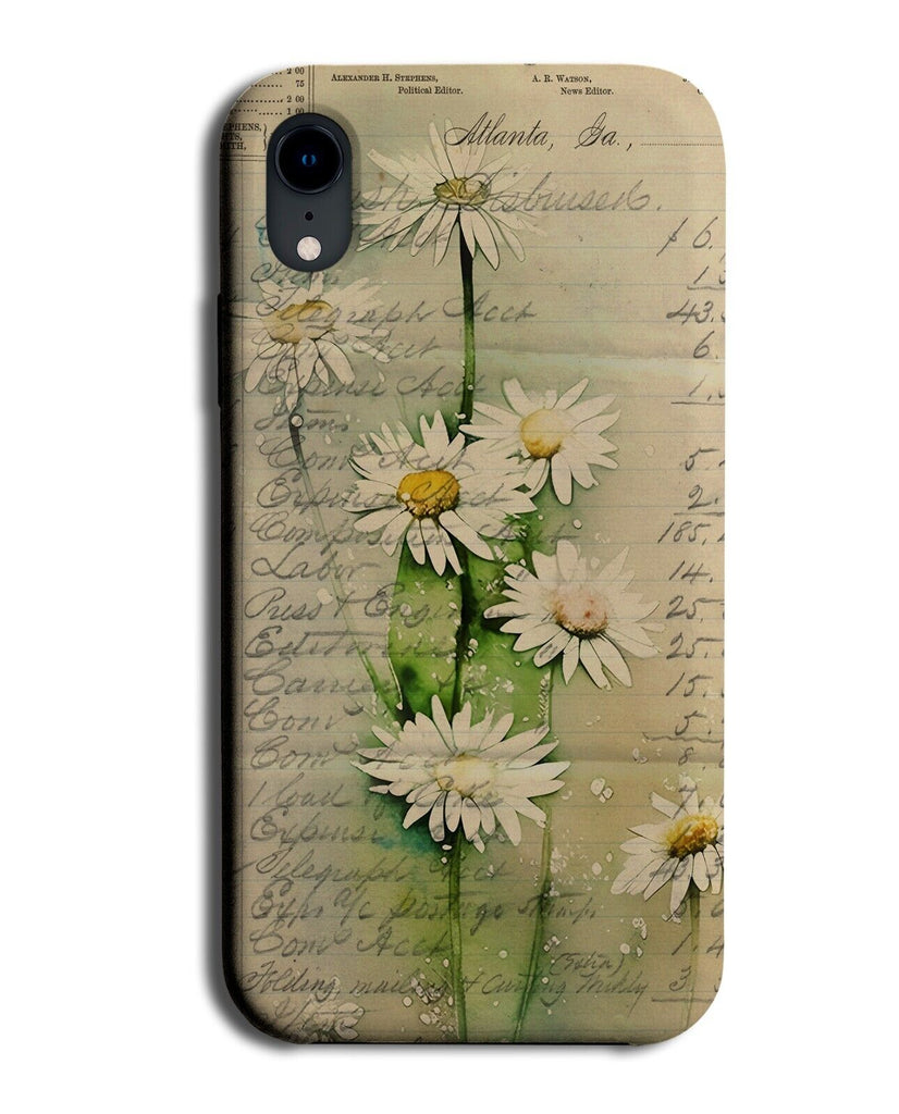 Old Vintage Daisy Flowers In Journal Book Phone Case Cover Text Writing BC35
