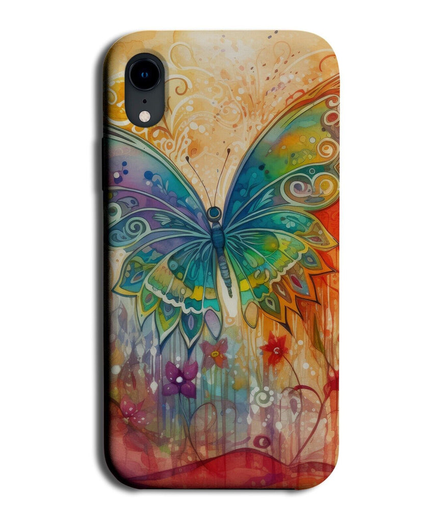 Dripping Colourful Butterfly Painting Phone Case Cover Bright Wings Floral BD30