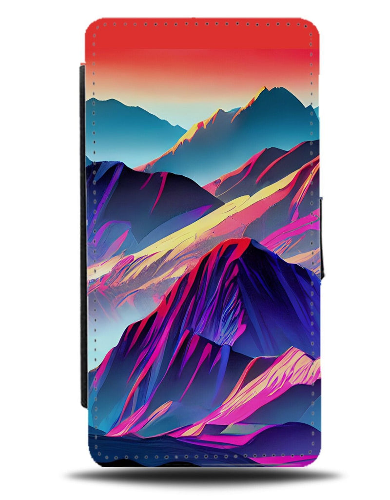 Colourful Fantasy Mountains Flip Wallet Case Mountain Hills Neon Nature CD64