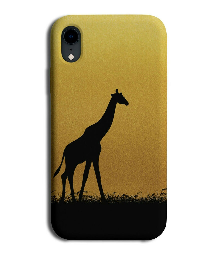 Giraffe Silhouette Phone Case Cover Giraffes Gold Golden Black Coloured H992