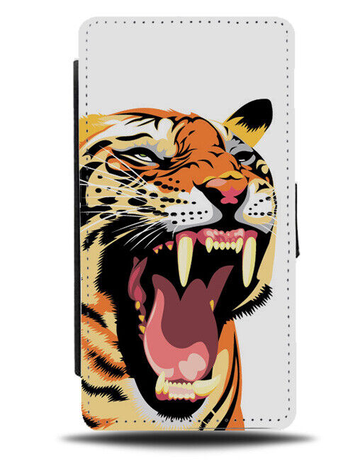 Roaring Tiger Animation Flip Wallet Case Tigers Head Teeth Angry Scary K330