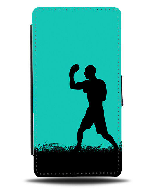 Boxing Flip Cover Wallet Phone Case Boxer Gloves Fighter Turquoise Green i775