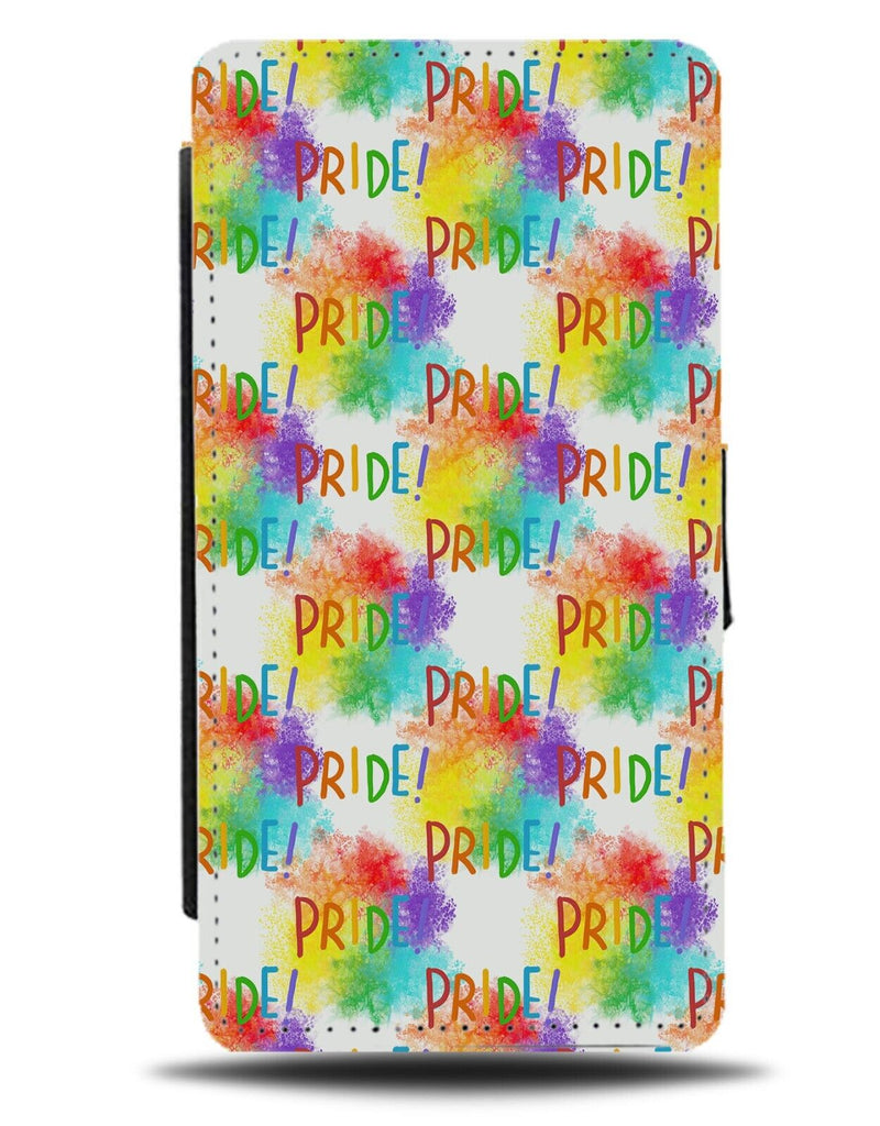 Pride Wording Flip Wallet Case Word Words LGBTQ+ LGBT Colourful Writing Fun BE86