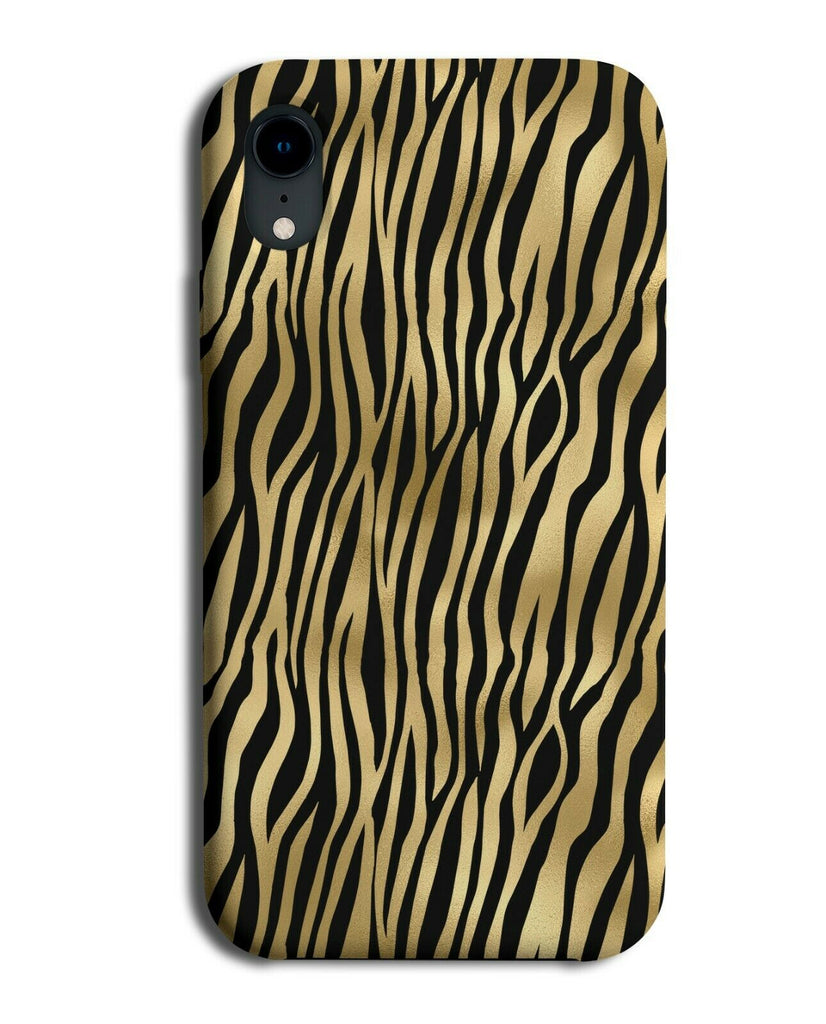 Animal Print Phone Case Cover Black Gold Animals Safari Nature Print Zebras F651