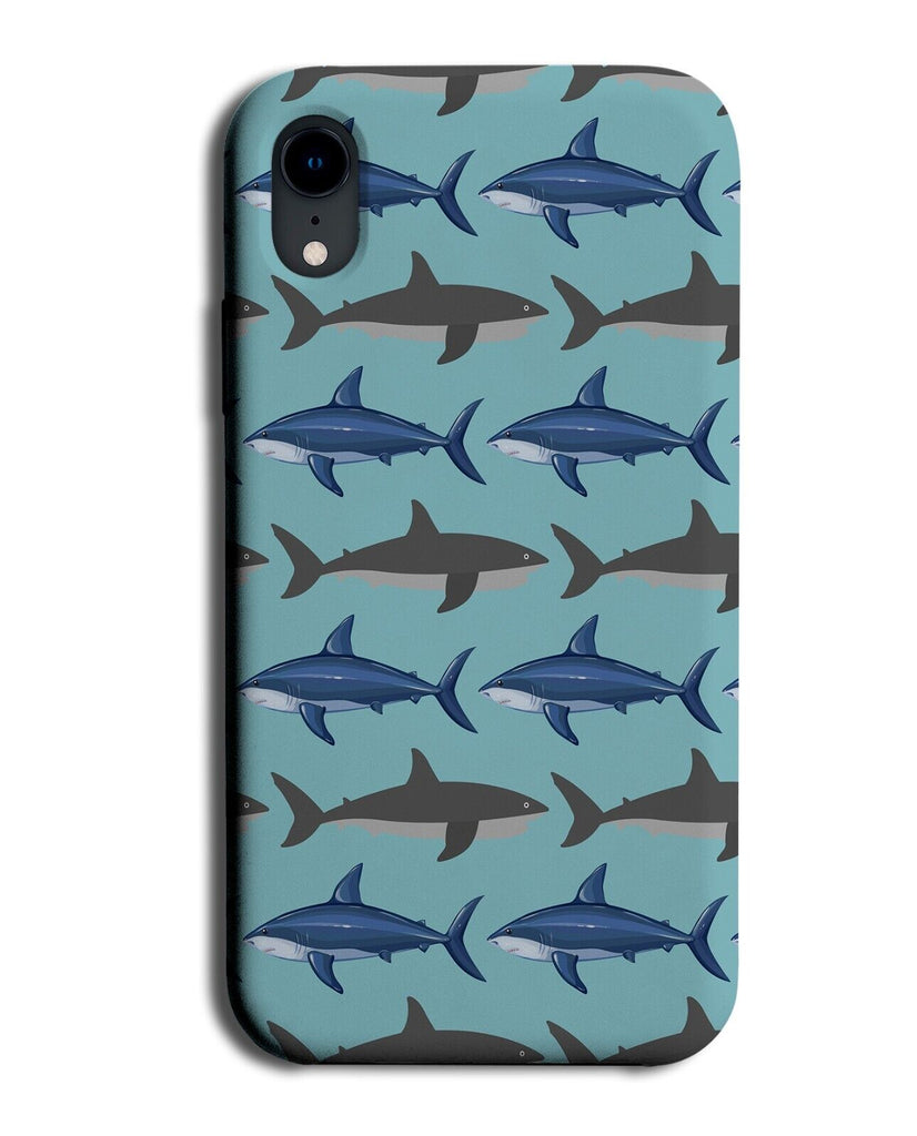 Sharks Phone Case Cover Art Artwork Print Painting Great White Blue Grey BA56