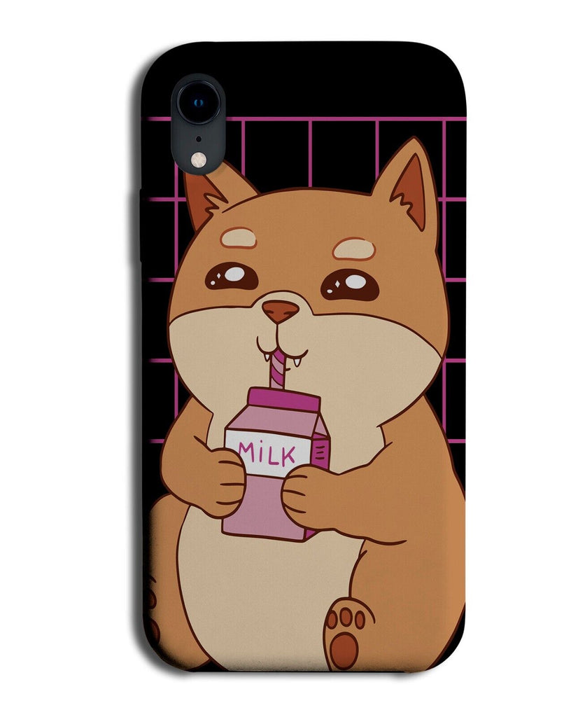 Shiba Dog Drinking Milk Phone Case Cover Shibas Dogs Anime Japan Carton P654