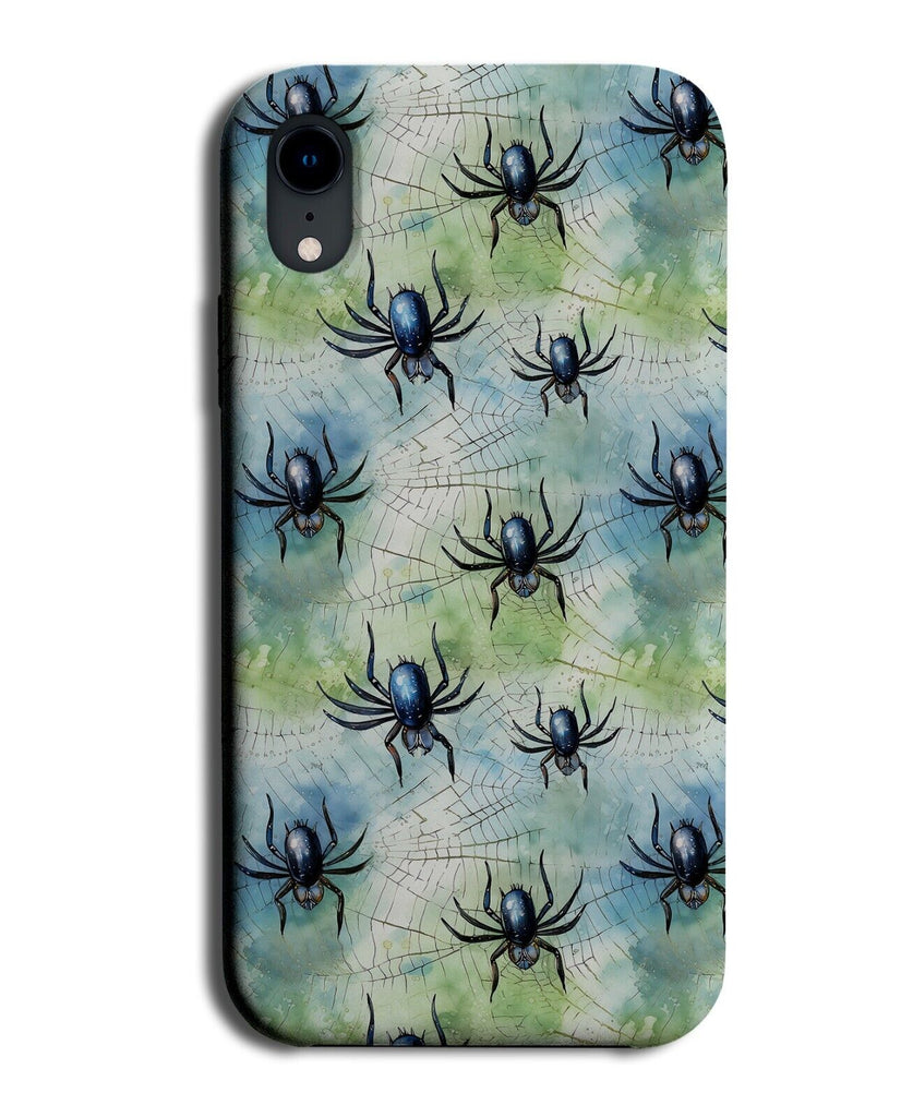 Watercolour Spiders Phone Case Cover Spiderweb Web Spider Green Blue Bugs DE16