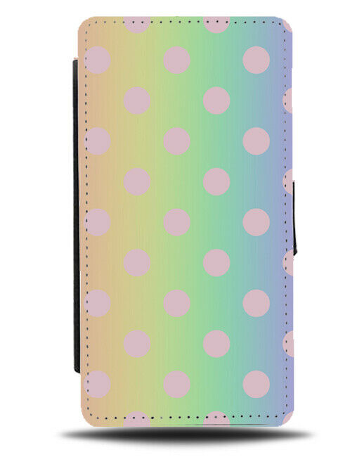Rainbow and Baby Pink Spotted Flip Cover Wallet Phone Case Spotty Colourful i473
