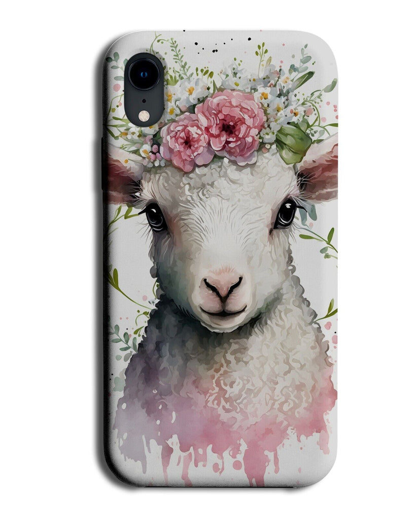 Sheep In Flower Crown Phone Case Cover Floral Boho Watercolour Lamb Lambs BD10